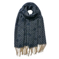 Wintersjaal Dames 65x180 cm Blauw Acryl Sjaal