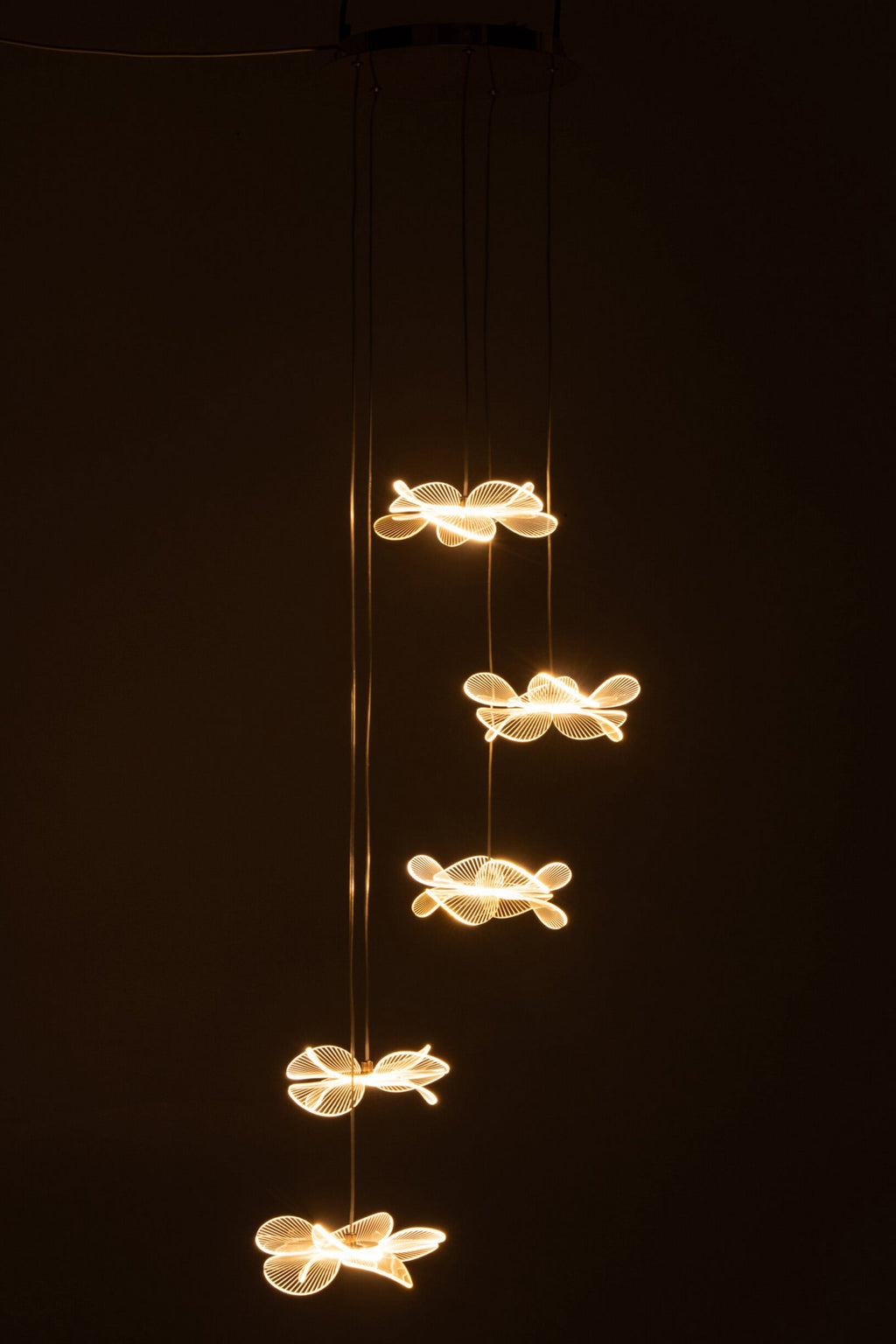 J-Line plafondlamp bloem - acryl - goud - large