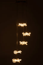 J-Line plafondlamp bloem - acryl - goud - large