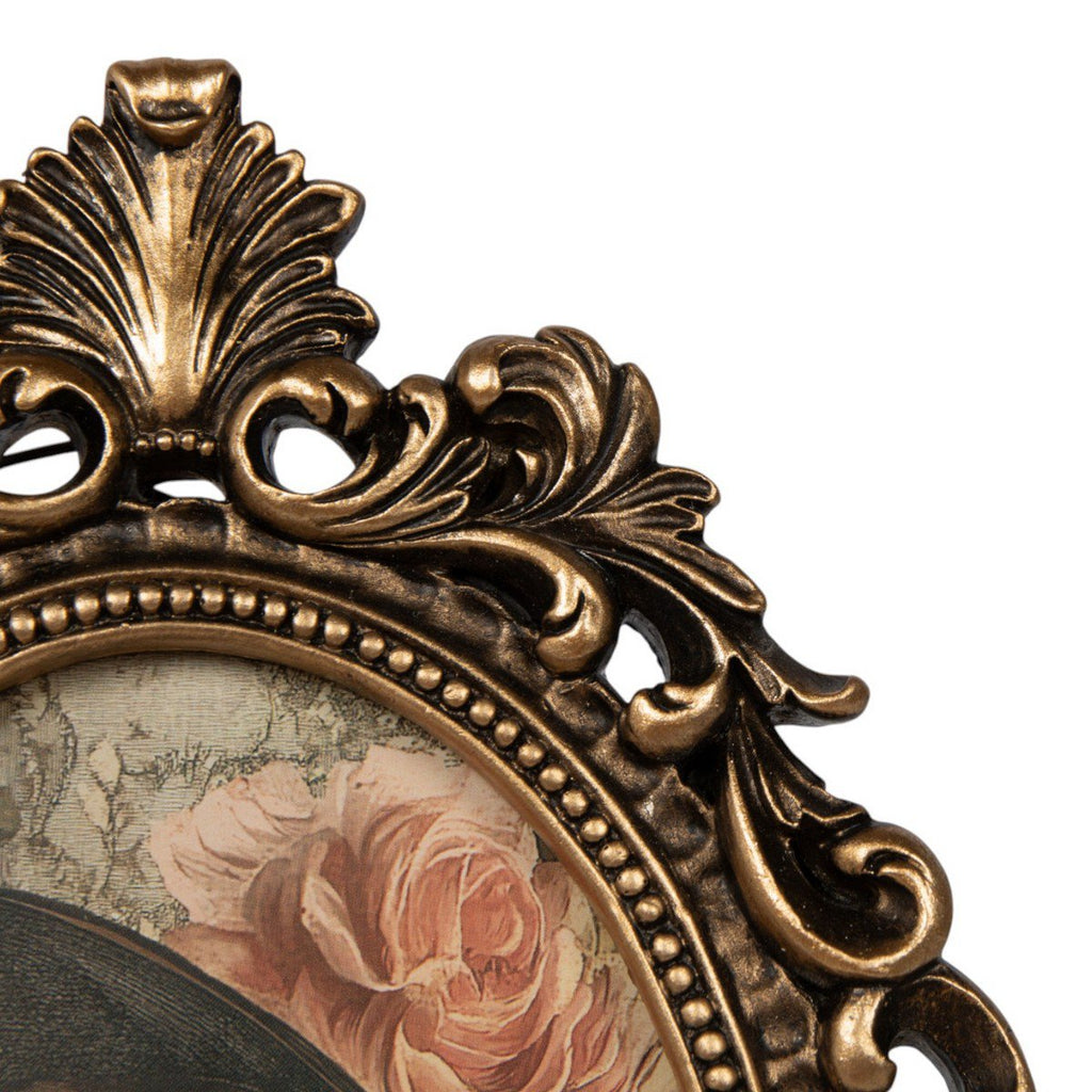 Fotolijst ovaal schelp hars goud 15x2,4x22,7cm