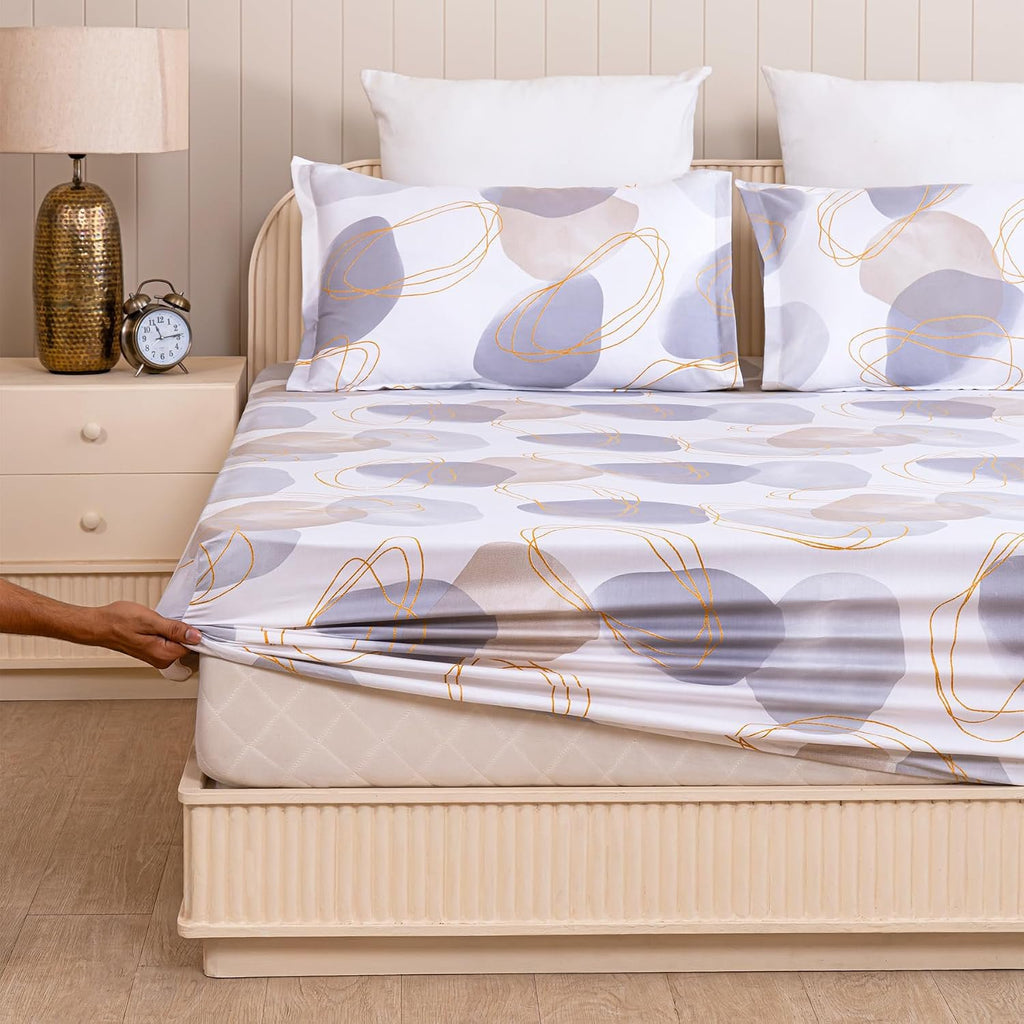 Laken | Langstapelig katoen, elastisch getailleerd | Set van 3 stuks, 198 cm x 183 cm