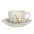 Kop en Schotel 200 ml Wit Keramiek Hert Servies