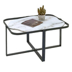 Salontafel 86x68x45 cm Zwart Wit IJzer Bijzettafel