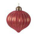Kerstbal Ø 8x9 cm Rood Glas