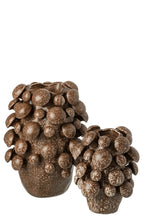 J-Line vaas Fungi - keramiek - bruin - large