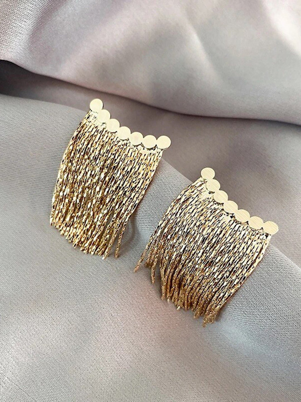 Vergulde oorbellen – mode-sieraden – eigentijdse stijl – 4 cm lengte
