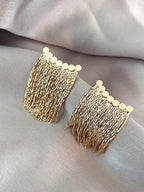 Vergulde oorbellen – mode-sieraden – eigentijdse stijl – 4 cm lengte