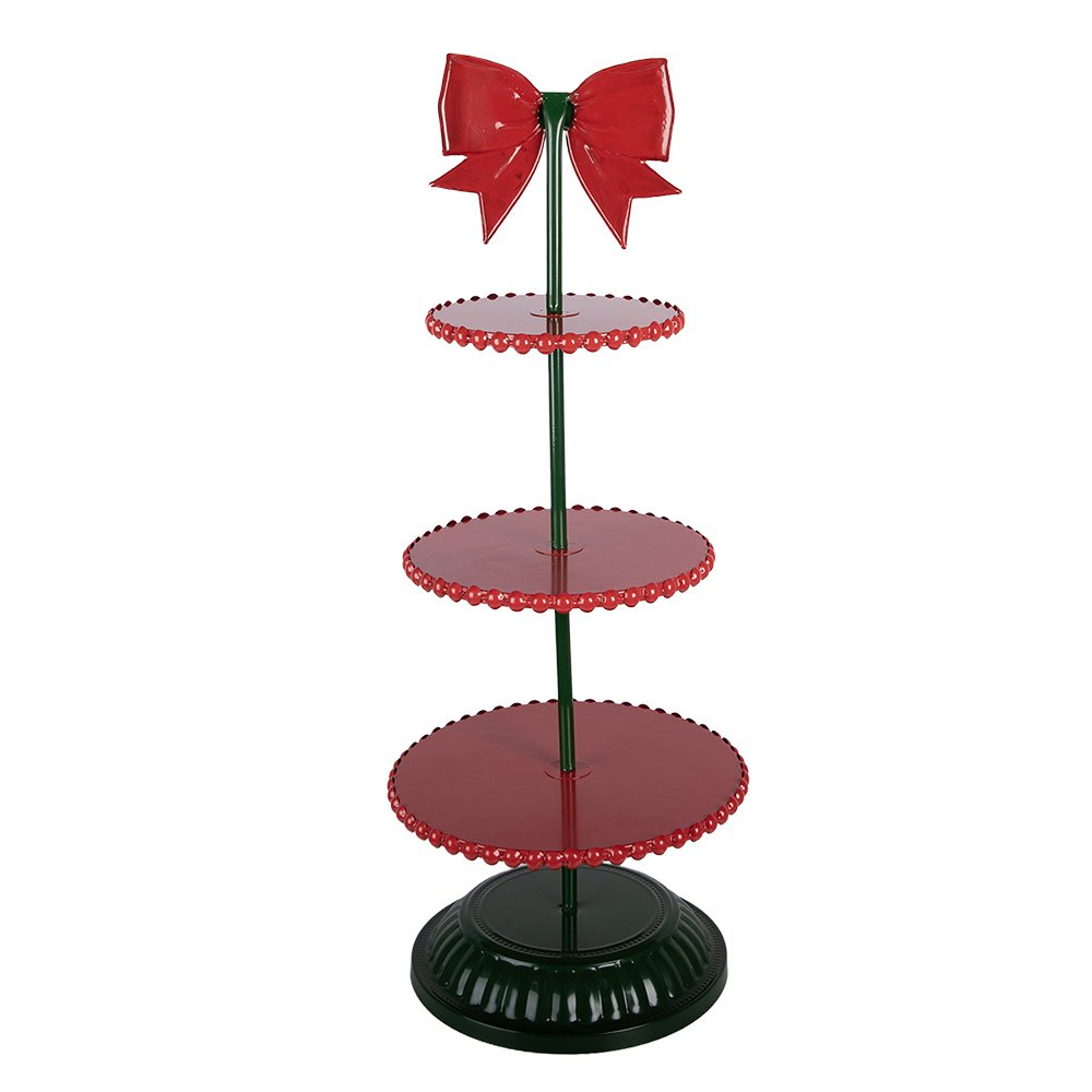 Etagère 3 laags Ø 31x80 cm Rood Metaal