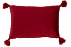 J-Line kussen Gehaakt Kwast Acryl - polyester - rood
