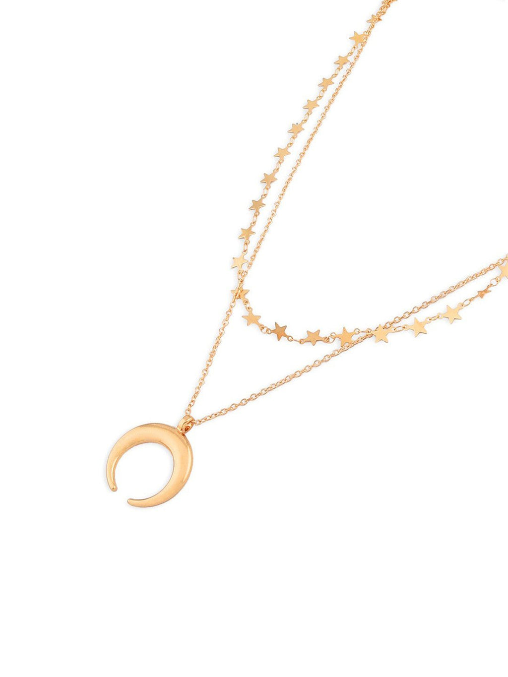 Tweelaags vergulde ketting – legering – 33 cm