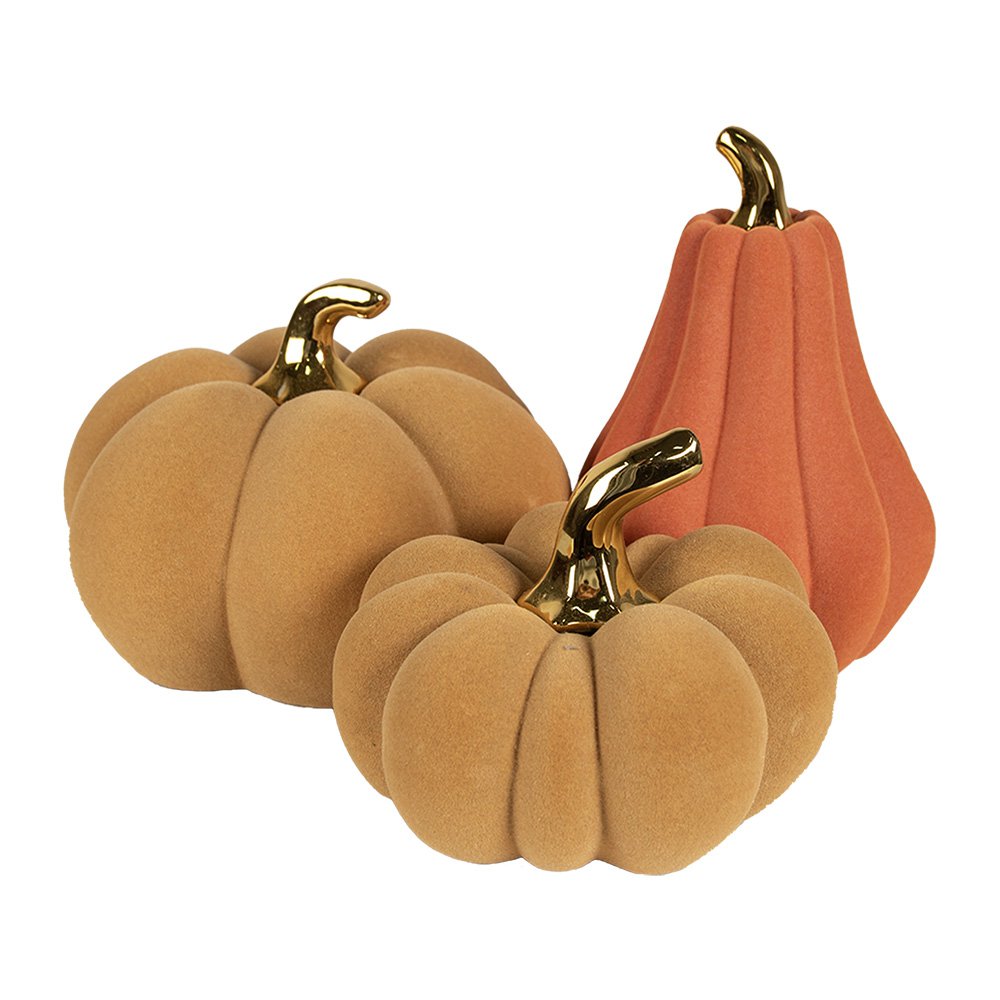 Decoratie Pompoen Ø 13x19 cm Oranje Keramiek