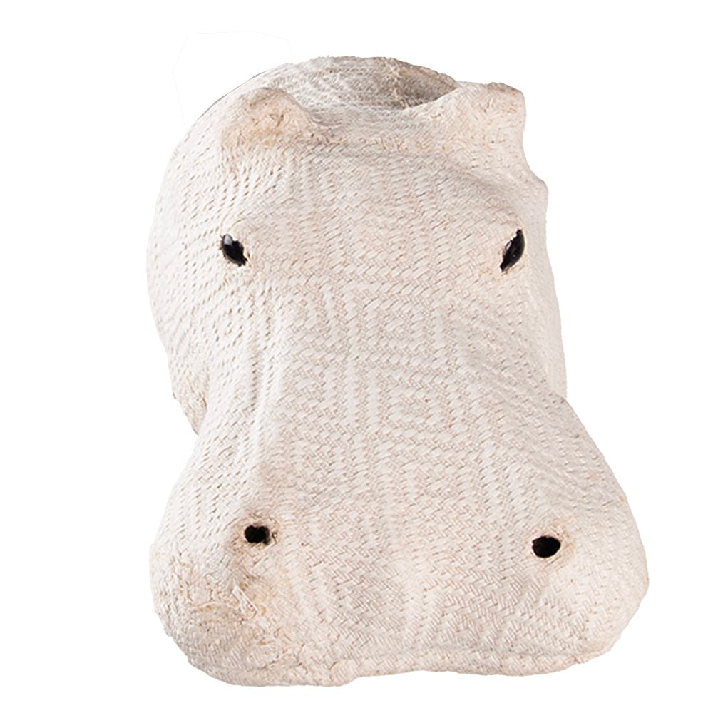 Wanddecoratie Nijlpaard 21 cm Beige Papier Muurdecoratie