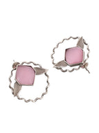 Verzilverde eigentijdse geoxideerde oorknopjes – mode-sieraden – verzilverde afwerking – 8 cm lengte