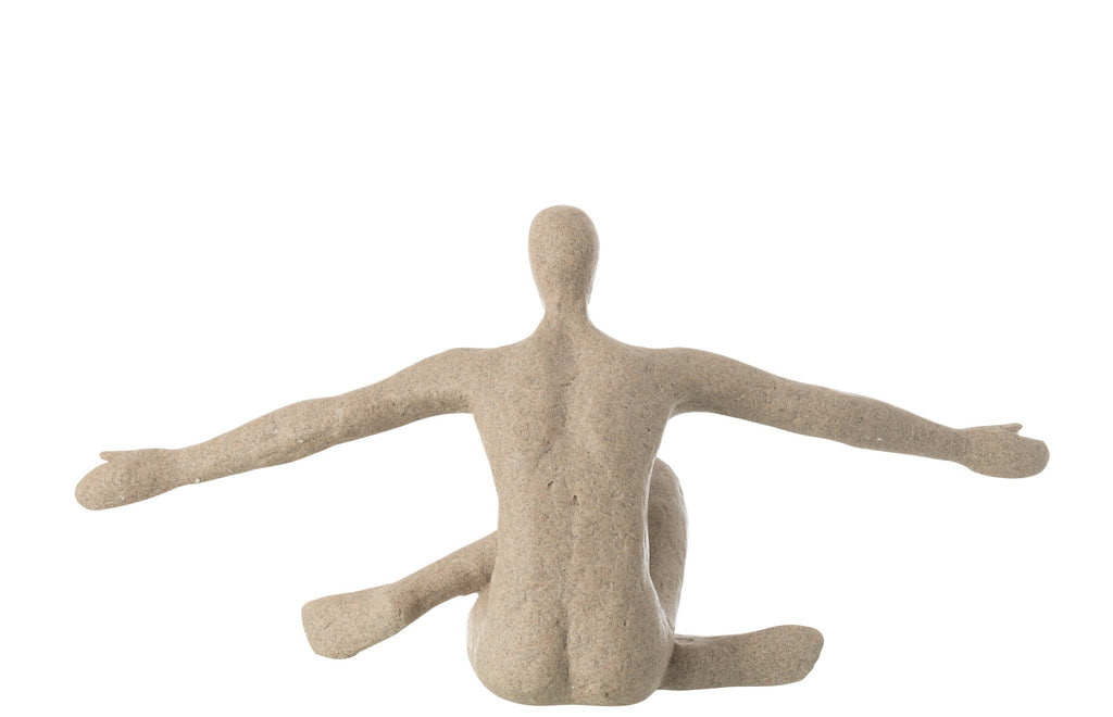 J-Line Beeld Open Arm Resin Beige