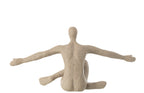 J-Line Beeld Open Arm Resin Beige