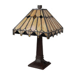 Tiffany Tafellamp 23x23x38 cm Beige Glas Bureaulamp