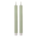LED Dinerkaarsen set van 2 Ø 2x25 cm Groen Wax