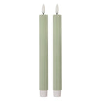 LED Dinerkaarsen set van 2 Ø 2x25 cm Groen Wax