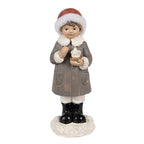 Beeld Kind 14 cm Grijs Polyresin Kerstfiguren