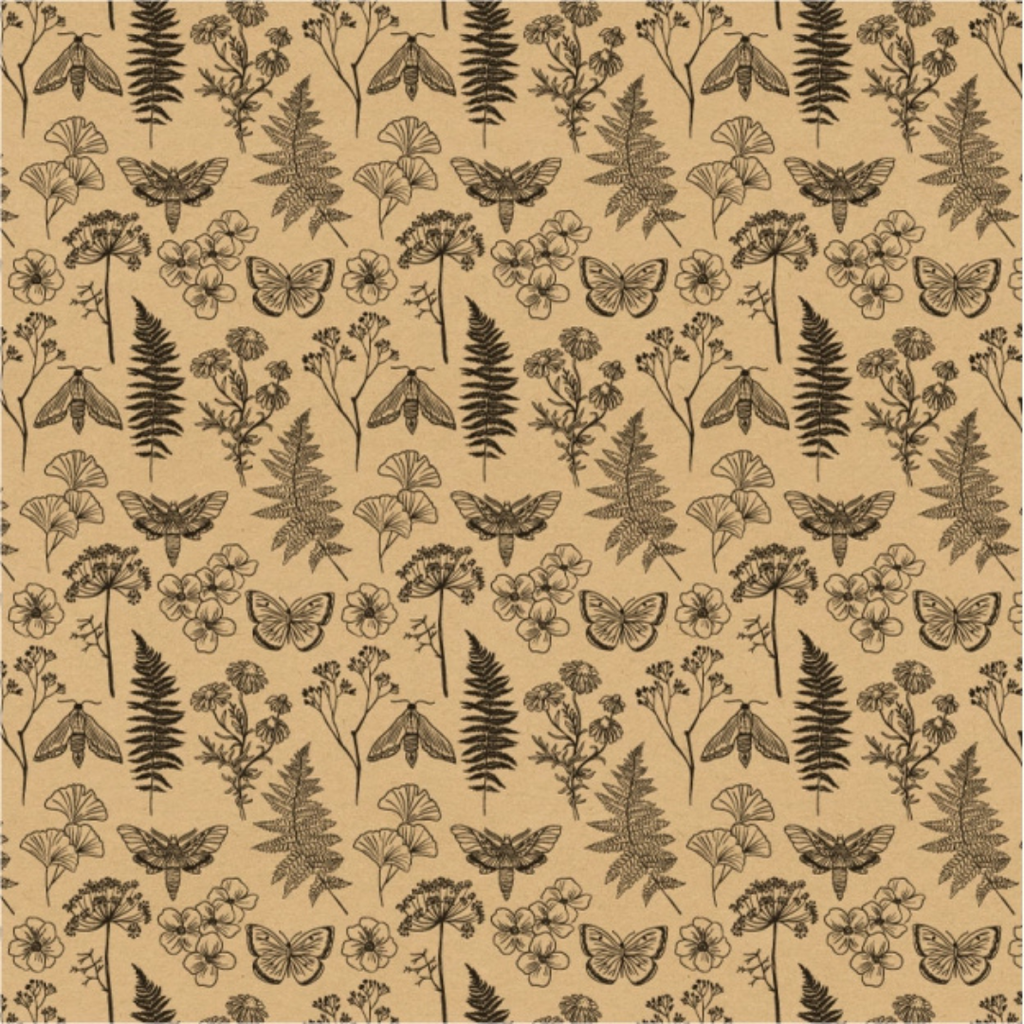 Papierrol – Bio Kraft Nature Time – Zwart / Bruin – 60cm x 100m