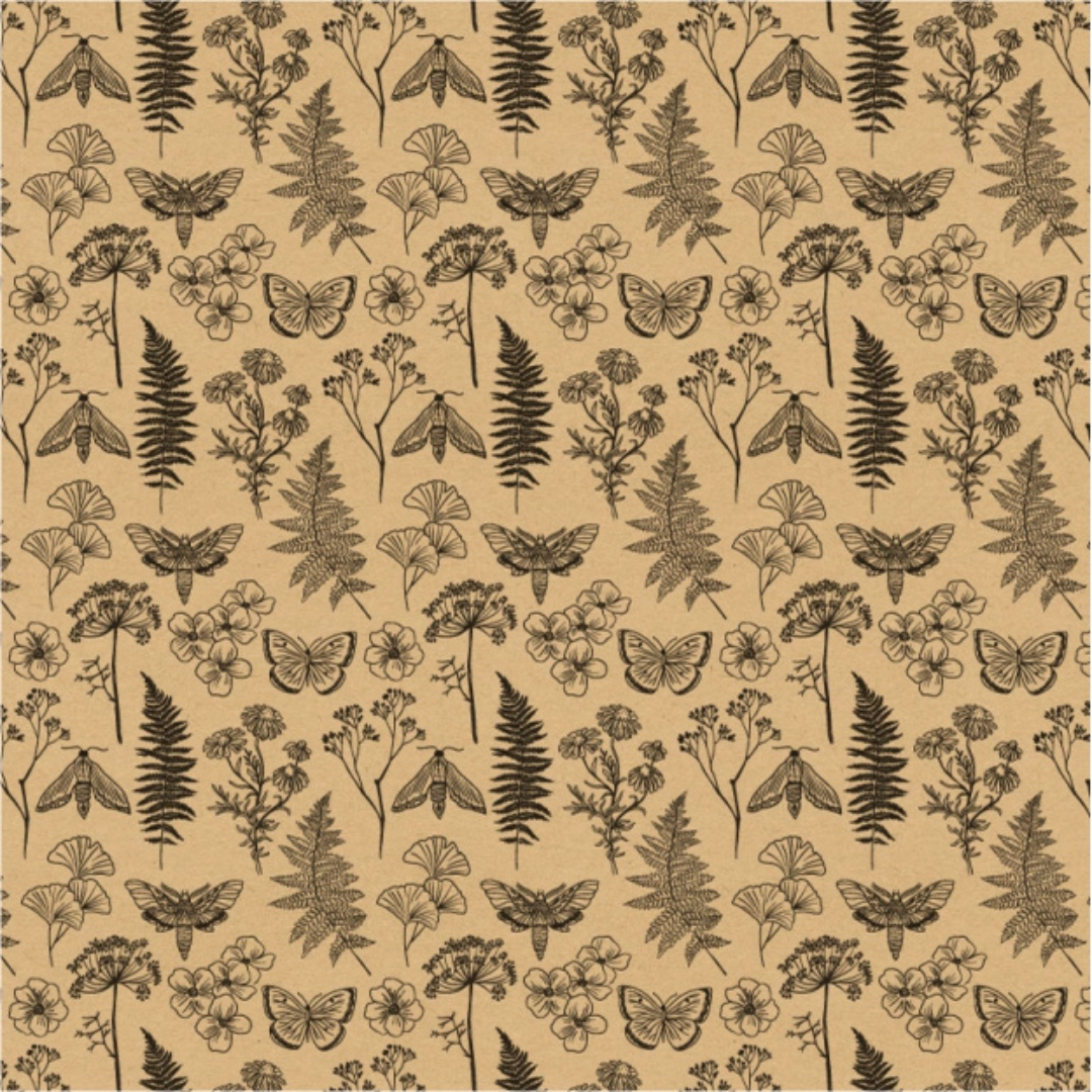 Papierrol – Bio Kraft Nature Time – Zwart / Bruin – 60cm x 100m