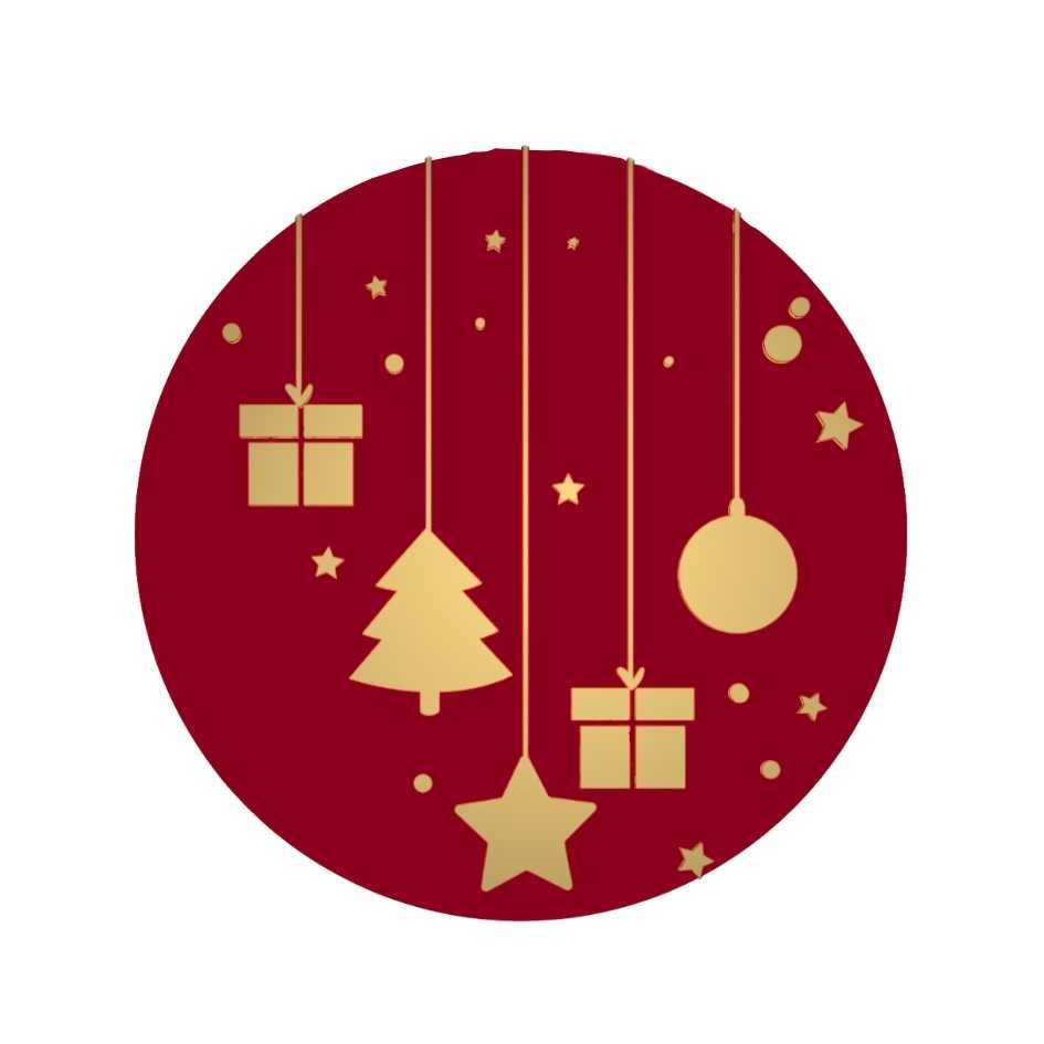 Etiketten – Kerst – Bordeaux – 250 Stuks