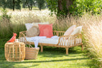 J-Line kussen Rond Raffia - jute - naturel
