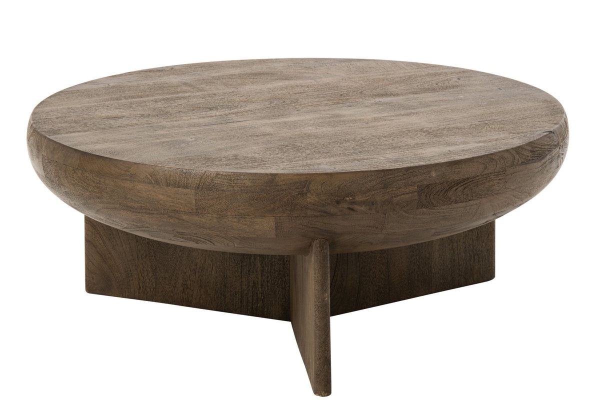 J-Line Ronde salontafel - mangohout - donkerbruin