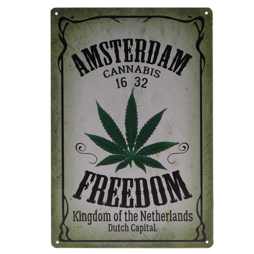 Amsterdam Freedom Retro Wandbord 30x20