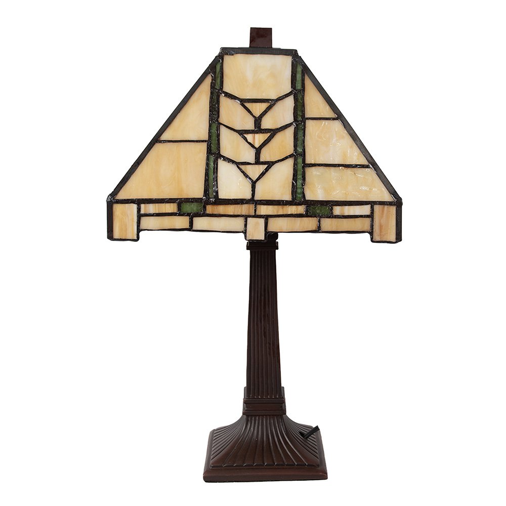 Tiffany Tafellamp 23x23x38 cm Beige Glas Bureaulamp