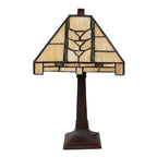 Tiffany Tafellamp 23x23x38 cm Beige Glas Bureaulamp