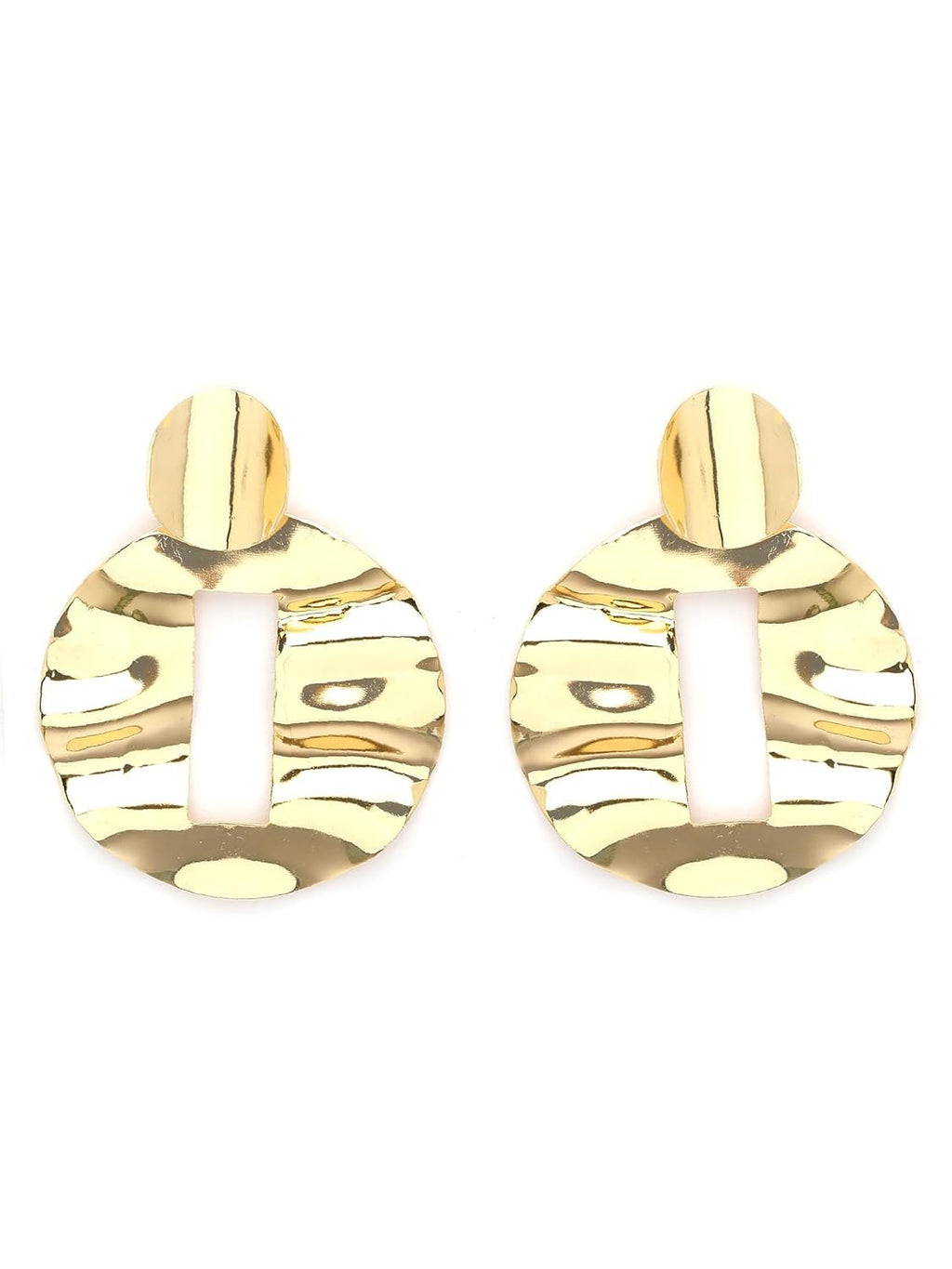 Dangler-oorbellen – mode-sieraden – verguld gehamerd ontwerp – retailverpakking
