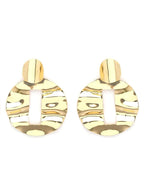 Dangler-oorbellen – mode-sieraden – verguld gehamerd ontwerp – retailverpakking