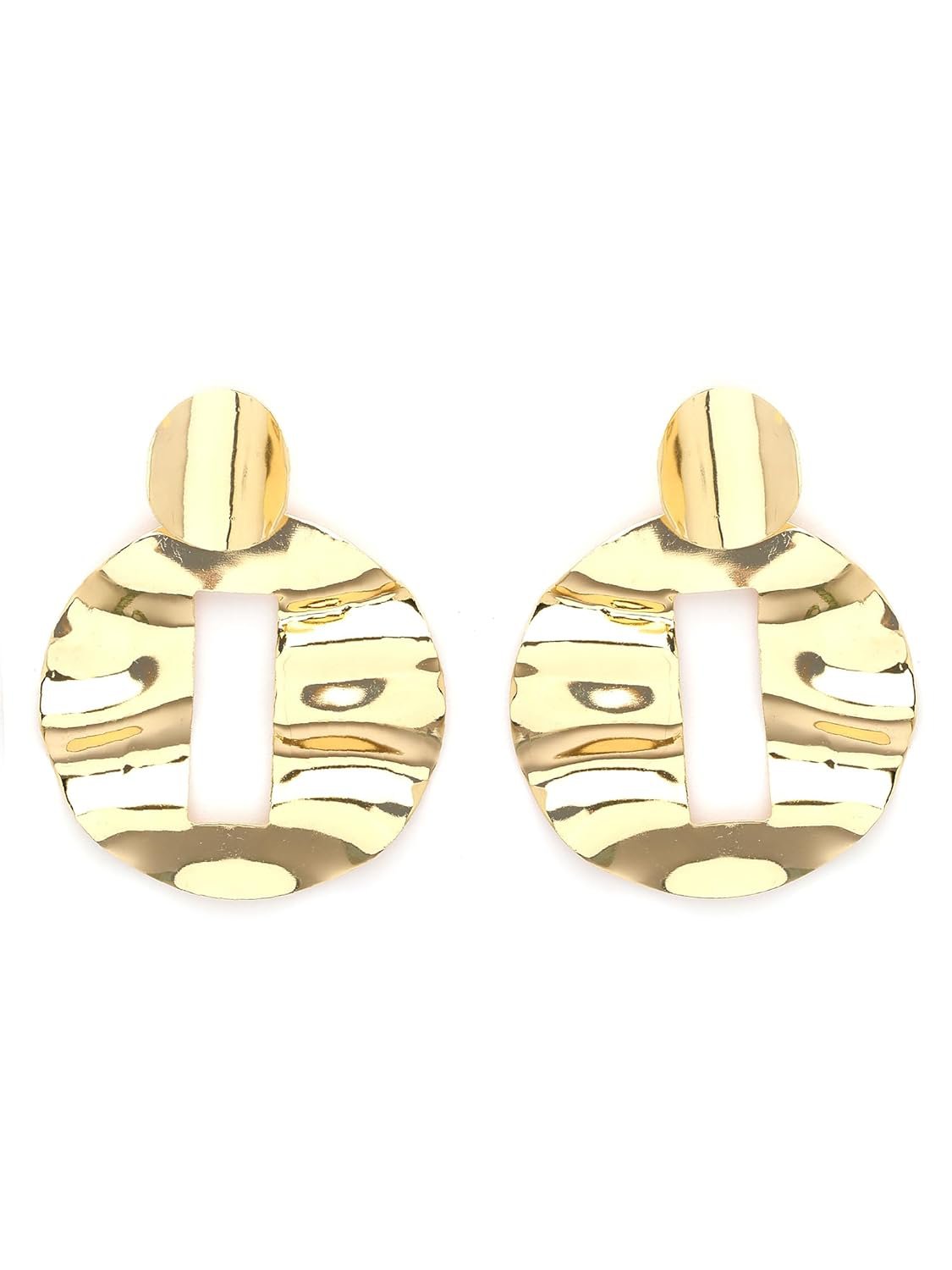 Dangler-oorbellen – mode-sieraden – verguld gehamerd ontwerp – retailverpakking