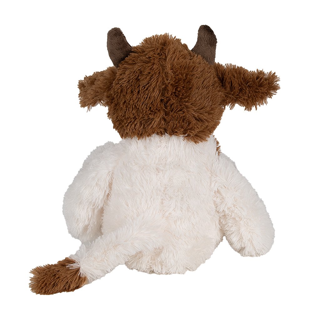 Knuffel koe 24x25x29 cm wit Bruin Pluche