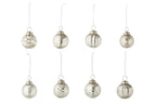 J-Line kerstbal - glas - zilver - doos van 40