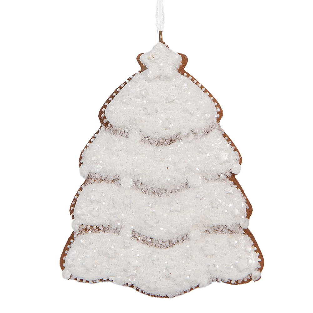 Kersthanger Kerstboom 8x1x10 cm Wit Kunststof
