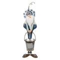 Decoratie Beeld Kabouter 67 cm Blauw Wit Metaal