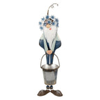 Decoratie Beeld Kabouter 67 cm Blauw Wit Metaal