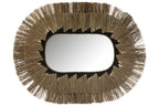 J-Line spiegel Ovaal Motief 2 lagen - glas - naturel/zwart
