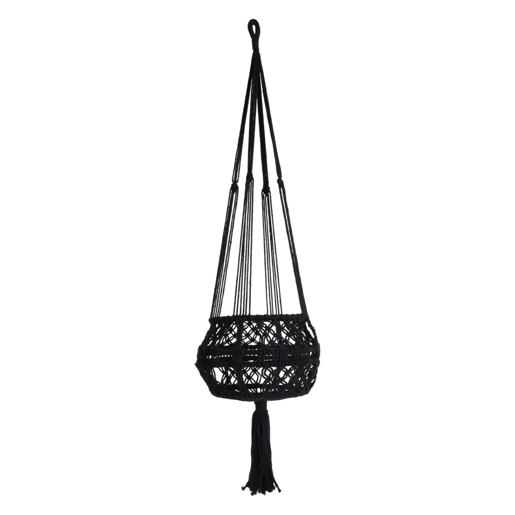 Macrame plant hanger extra large black