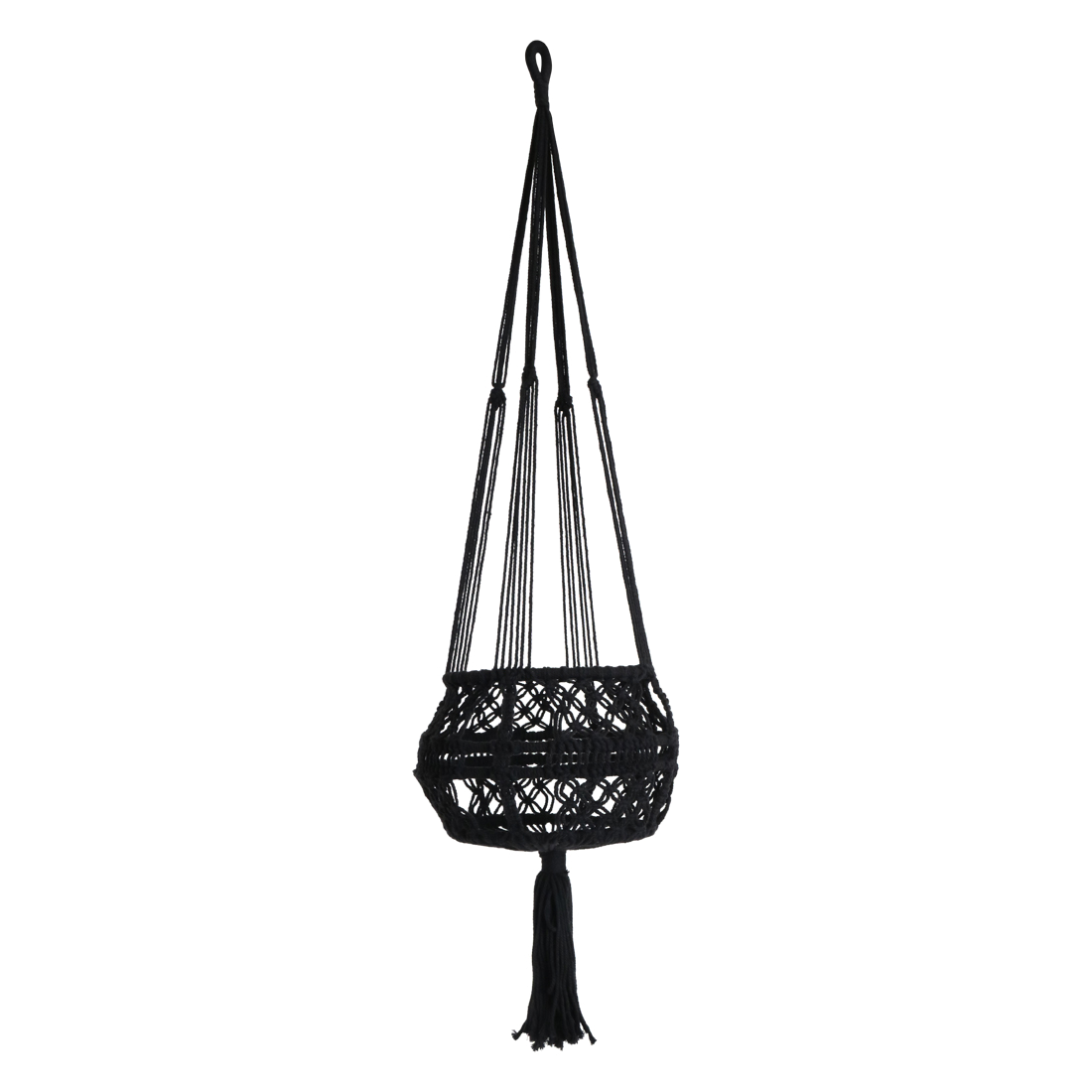 Macrame plant hanger extra large black