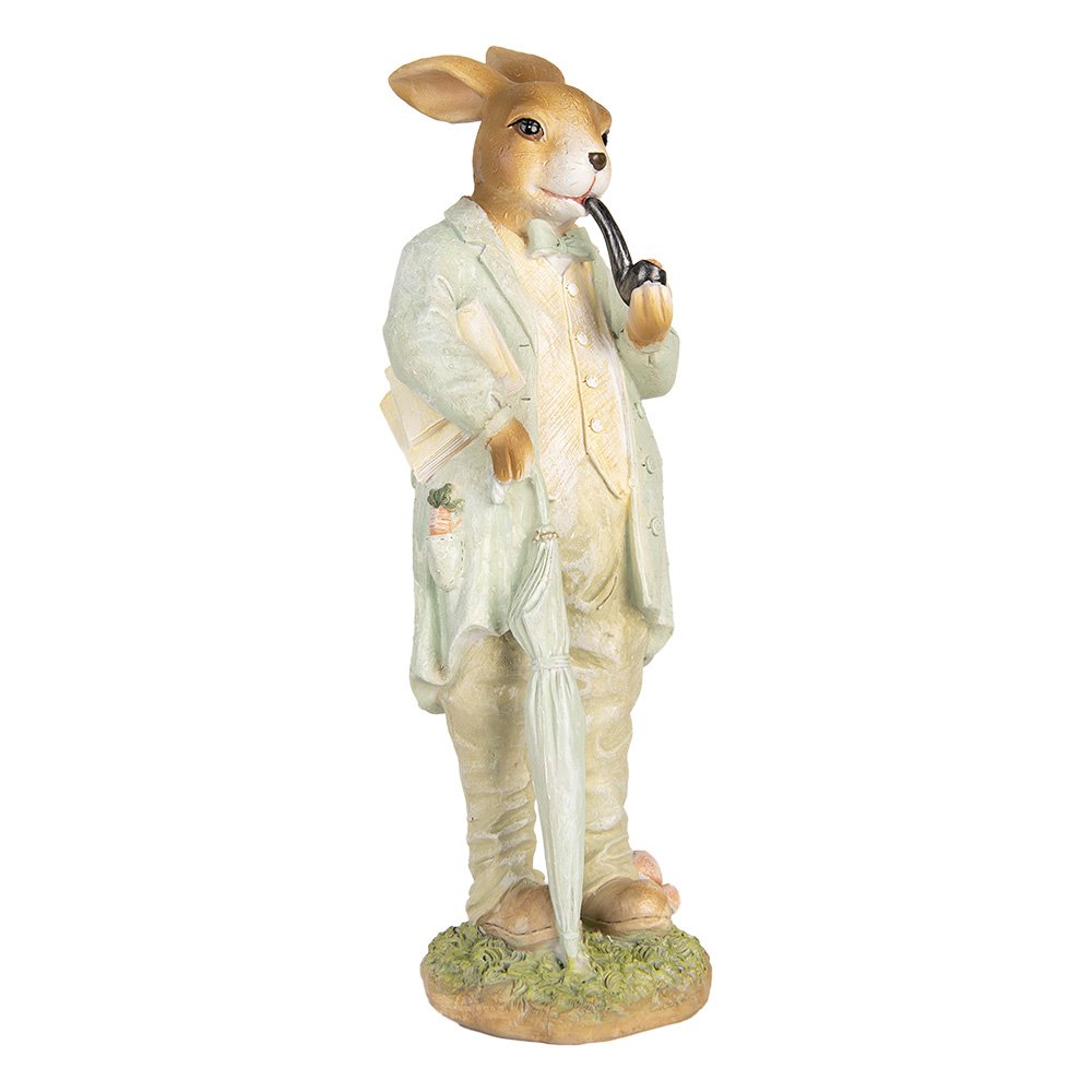 Decoratie Beeld Konijn 33 cm Beige Kunststof