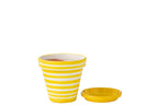 J-Line bloempot Granada Stripes - keramiek - geel - medium - Ø 27 cm