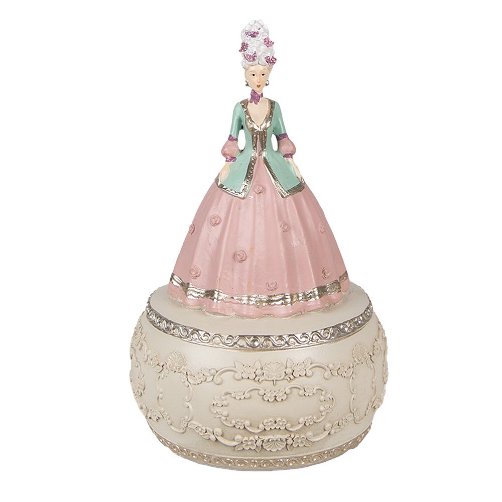 Muziekdoos Vrouw Ø 12x19 cm Roze Polyresin
