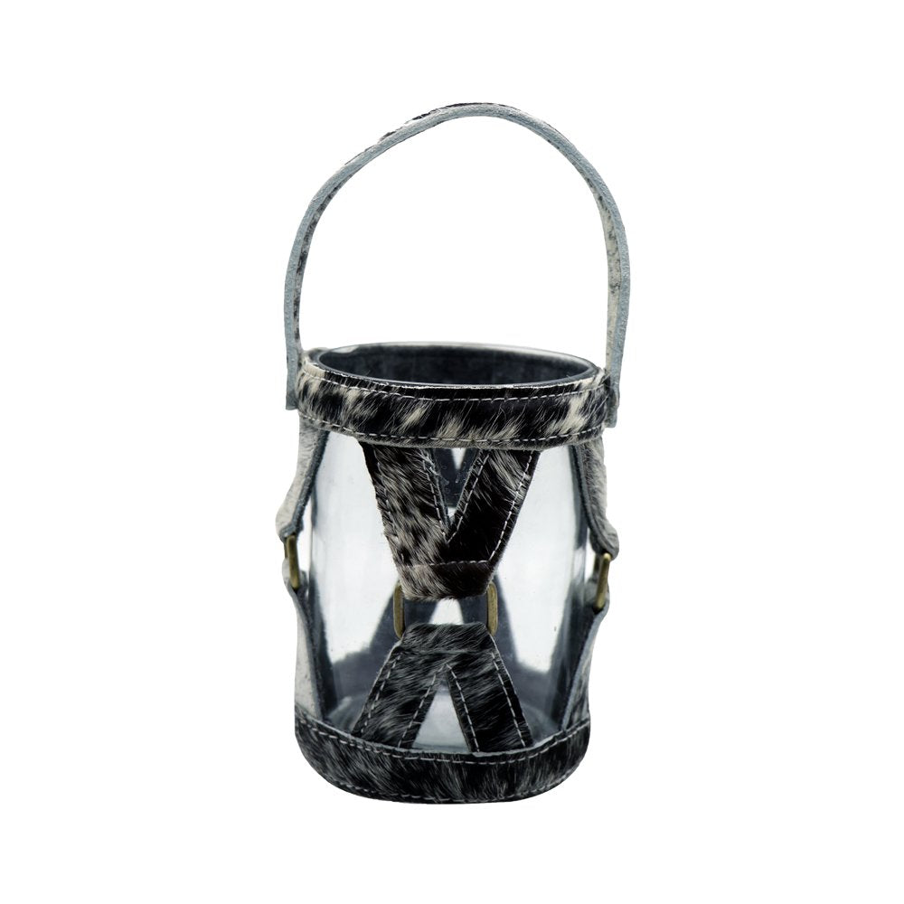 *windlicht koe hengsel zwart/wit 15cm*
