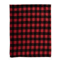 Plaid 130x170 cm Rood Zwart Polyester Ruiten Deken