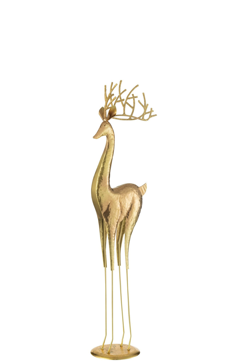 J-Line figuur Rendier Op Voet - metaal - goud - medium