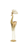 J-Line figuur Rendier Op Voet - metaal - goud - medium