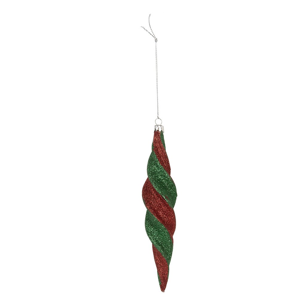Kerstbal Ø 5x22 cm Rood Groen Glas